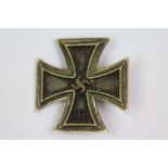 A World War Two / WW2 German Iron Cross 1st Class Of Three Piece Construction. Pin To The Back Is