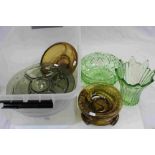 Collection of 20th century glassware to include Davidson Cloud Glass, Uranium Glass, etc
