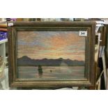 Early 20th century Oil on Board of a Sunset signed F Shore