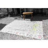 Indian Dhurry Carpet, cream ground, 295cms x 227cms