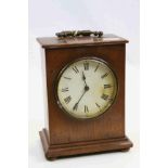 Wooden cased Key wind Mantle clock with enamel dial