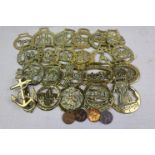 Collection of horse brasses to include Lincoln Cathedral, West Somerset Railway, Leeds to