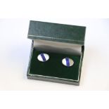 Pair of Silver Cufflinks set with Onyx
