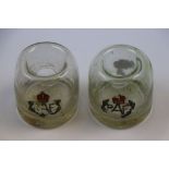 A Pair Of World War Two Era Glass Royal Air Force Inkwells,