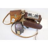 Leather Cased Bell & Howell-Gaumont Sportster Camera and Leather Cased Wray Stereo Graphic Camera,