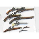 Collection of Eight Replica Flintlock Pistols