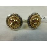 Pair of Two Tone Silver Cufflinks depicting Lions