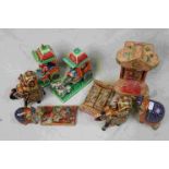 Collection of Indian Items including Onyx Elephants, Hand Made Wooden Story Books etc