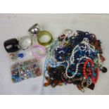 Box of Fashion and Costume Jewellery including Glass Beads