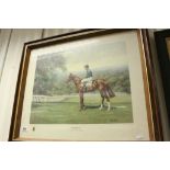 Roy Miller ltd edn equine print of race horse Seabird III with jockey numbered 183