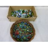 Collection of glass marbles, various sizes