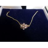 14ct Yellow Gold and White Sapphire Pendant Necklace