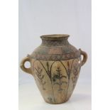 Large Roman Style Clay Twin Handled Clay Pot, 42cms high