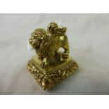 Gold Plated Seal in the form of a Lion