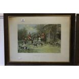 'A Glass Before The Start' hunt print after Heywood Hardy