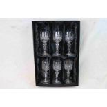 Set of Six Bohemia Crystal Wine Glasses (contained in a Royal Doulton Box)