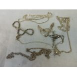 Quantity of Silver to include five Bracelets and Four Necklaces (approx. 55 grams)
