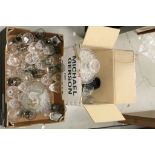 Two Boxes of Mixed Glassware including Cut Glass Drinking Glasses, Hock Glasses, Footed