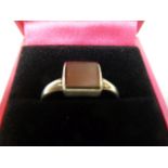 Silver and Mother of Pearl Set Ring