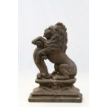 Victorian Lion Design Metal Door Stop with Original Securing Chain