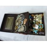 Jewellery box of costume jewellery to include bracelets, bangles, necklaces, rings to include