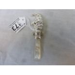 Silver Babies Rattle with Mother of Pearl handle