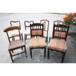 19th century Oak Single Chair with Solid Seat, Pair of Edwardian Dining Chairs, Pair of Victorian