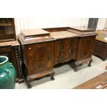 Late 19th century Mahogany Sideboard with Drop Centre fitted with Two Drawers flanked either side by