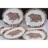 Set of Six Ironstone Beefeater Style Plates (6)