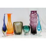 Collection of Art glass to include a large Dartington Crystal Vase,Whitefriars and Flavio Poli