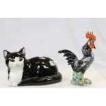 Staffordshire Pottery "Just Cats & Co" ceramic cat with glass eyes & a hand painted Italian