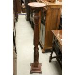 Late 19th / Early 20th century Mahogany Jardiniere Stand with Twisted Column and Square Base, 135cms