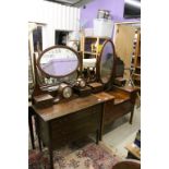 Two Edwardian Mahogany Inlaid Dressing Tables