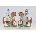 Pair of 19th Century Staffordshire flatbacks of the Prince & Princess of Wales