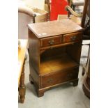 Reproduction Regency Side Cabinet with Two Drawers above brushing slide, pot shelf and drawer below