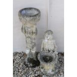 Two Reconstituted Stone Garden Figural Planters