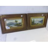 Pair of Early Water Scene Framed Watercolours, indistinct signatures