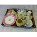 Collection of Ceramics including 19th century Worcester, Three Late Chamberlain Hand Painted Plates,