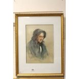 Henry Wright Kerr, Watercolour ' The Widow ' signed