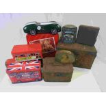 Collection of Advertising Tins and Boxes including Vintage Tobacco Tins, Vintage Ocean Queen