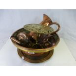 Collection of Copper and Brass including Two 19th century Brass Snuff Boxes, Copper Bowl, Copper