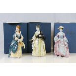 Three boxed Royal Doulton Limited Edition figurines from the "Gainsborough Ladies" collection to