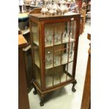 Early 20th century Mahogany Display Cabinet with Single Glazed Door and raised on cabriole legs