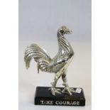 Lead weighted "Take Courage" advertising cockerel