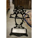Victorian Style Black Painted Metal Stickstand with Drip Tray