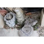 Ammonite Fossil, approx 36cm diameter together with a Fossilised Bone and a Quartz Bowl