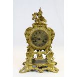 Early 19th century key wind Gilded Bronze mantle clock with pendulum