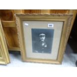 Gilt Framed and Glazed Old Photograph of a St John's Ambulance Man wearing Medals, signed in