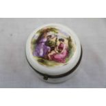 19th century signed Angelica Kauffmann hinged Porcelain Trinket Box