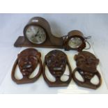 1930's Ferranti Oak Cased Electric Mantle Clock, another 1930's Oak Cased Mantle Clock together with